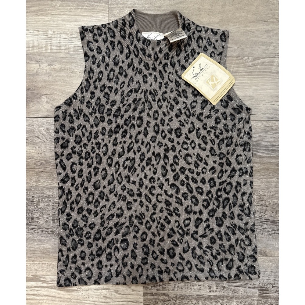 Y2K‎ Mock Neck Tank Top Animal Print Whimsigoth Grunge Camisole Shimmer NWT M